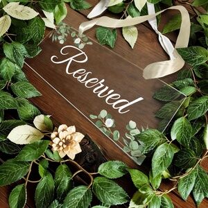 Reserved Seating Hanging Acrylic Signs (8 ct) -  Perfect condition!